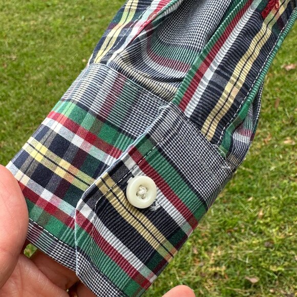 M Izod Men’s Plaid Primary Color Button Down Shirt with minor flaw - Picture 9 of 14